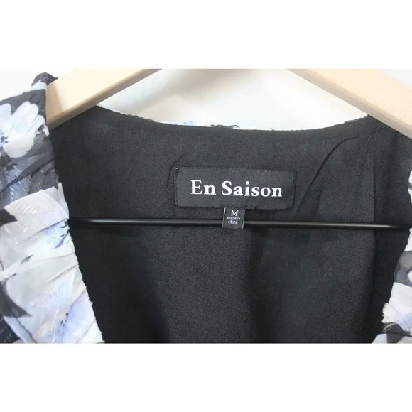 NWOT Teagan Floral Print V-Neck Long Ruffle Sleeve Midi Dress En Saison M - Picture 7 of 11